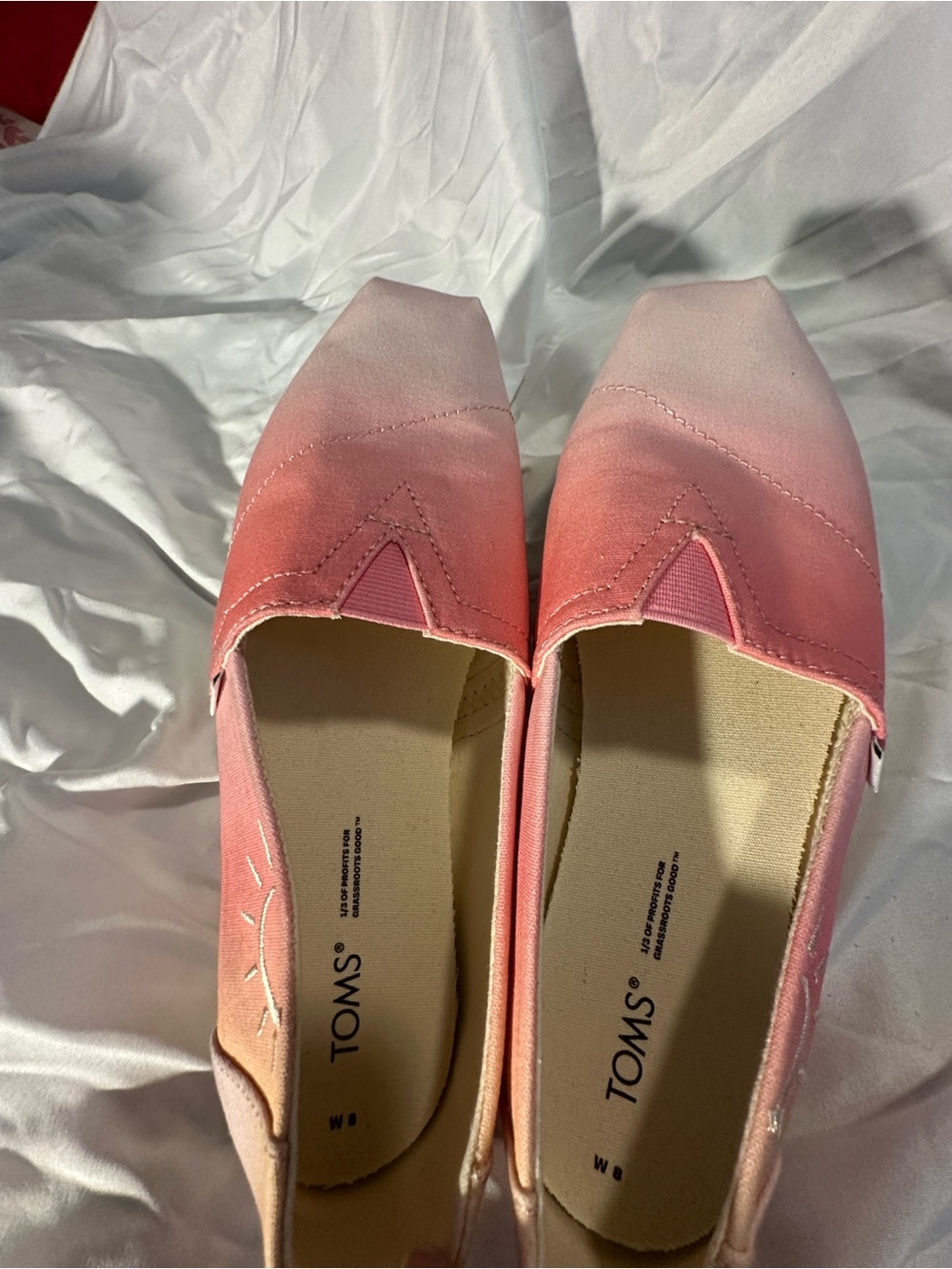TOMS Pink Ombre Slip-On Flats